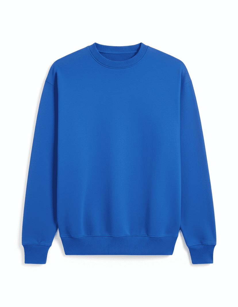 Oversized Crew Neck Sweatshirt: Blue view 2