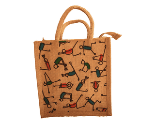 Handcrafted Jute Tote Bag with Colorful Embroidery