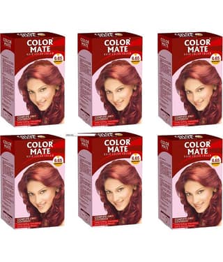 Color Mate Hair Color Cream Burgundy_65Ml (Pack of 6)