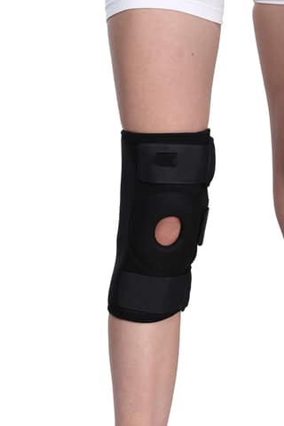 Ezyfit Adjustable Knee Cap Support Brace for Sports | Gym | Running | Arthritis | Joint Pain Relief | Protection for Men and Women(pair) (free size) Black Color)