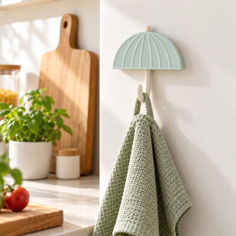 Umbrella Design Self Adhesive Wall Hook for Keys and Small Towels (1 Pc) view 2
