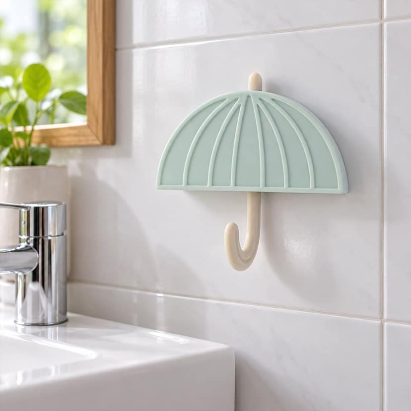 Umbrella Design Self Adhesive Wall Hook for Keys and Small Towels (1 Pc) view 3
