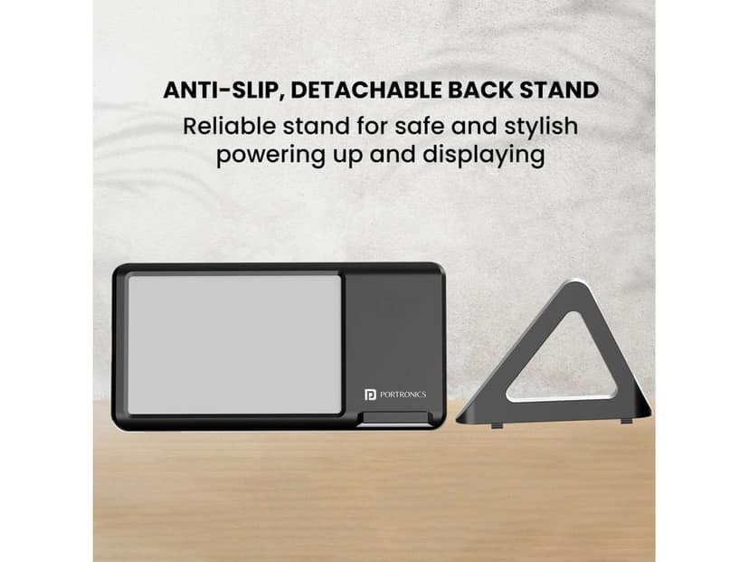Portronics Freedom Fold 15W Foldable Wireless Charger with Premium PU Leather, 1 Mtr Type C Charging Cable Compatible with iPhone 8 & Above and Other QI Enabled Devices view 3