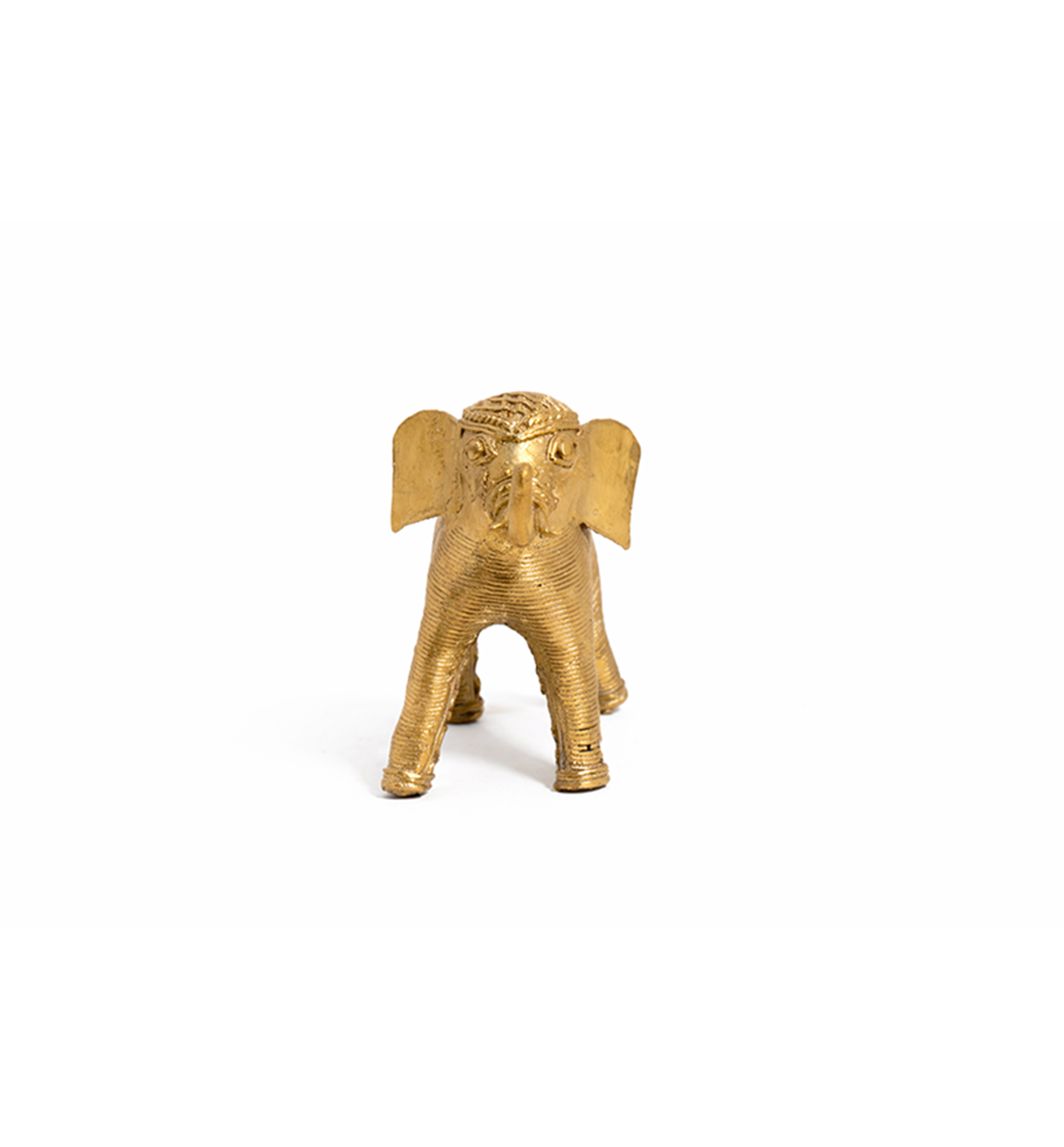 Handcrafted Bhareva Bell Metal Elephant Figurine – Tribal Heritage Decorative Showpiece view 4