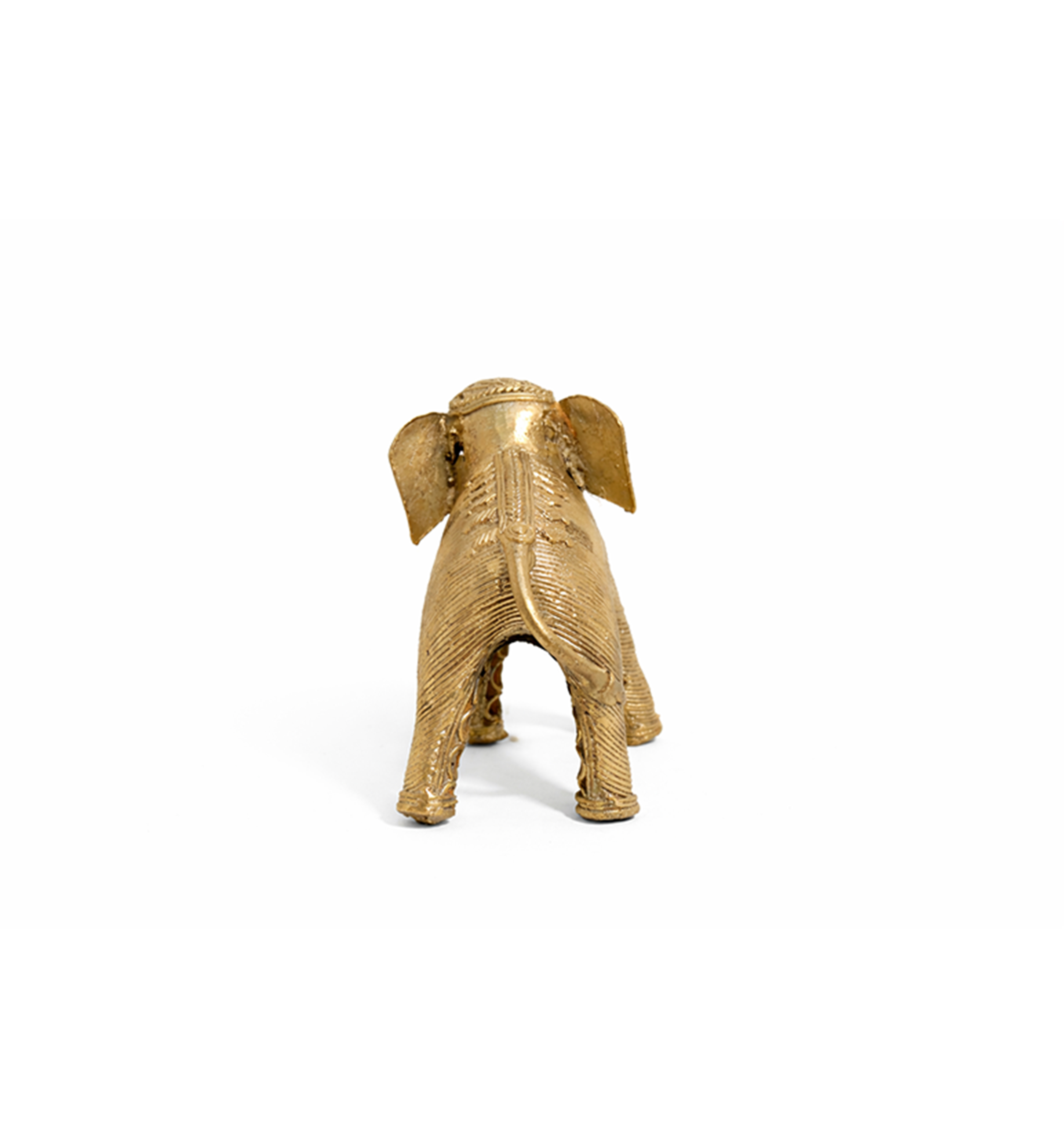 Handcrafted Bhareva Bell Metal Elephant Figurine – Tribal Heritage Decorative Showpiece view 5