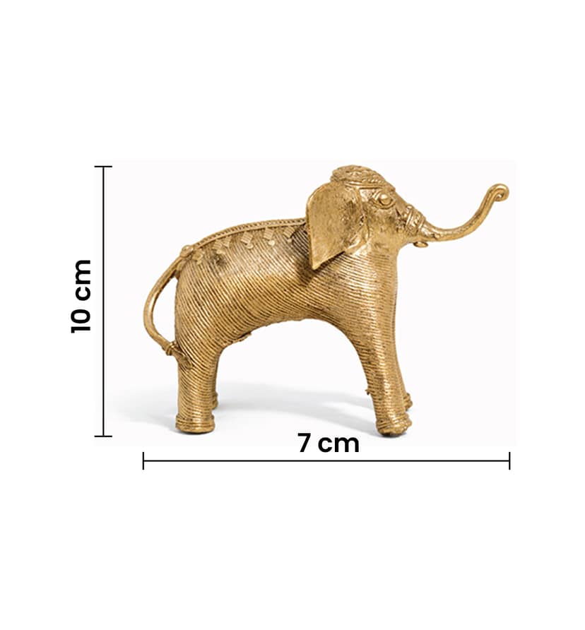 Handcrafted Bhareva Bell Metal Elephant Figurine – Tribal Heritage Decorative Showpiece view 8