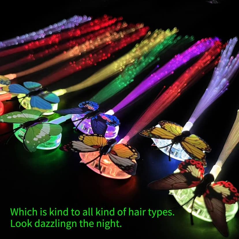 LED Butterfly Hair Braid Clip – Light-Up Party Accessory view 3