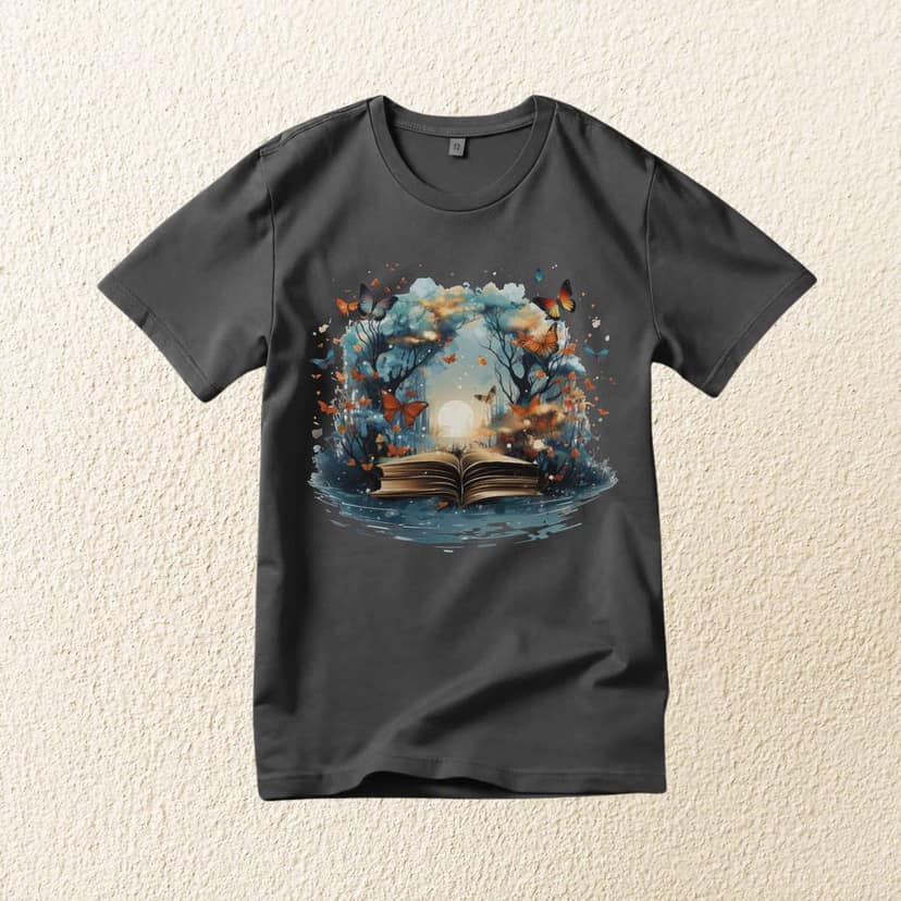 Trishoolin "Enchanted Storybook Forest" Floral Theme Art T-Shirt | Design 30196MB view 2