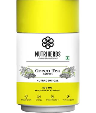 Nutriherbs Green Tea Extract 500mg Antioxidant Supplement - 60 Capsules | For Weight Management