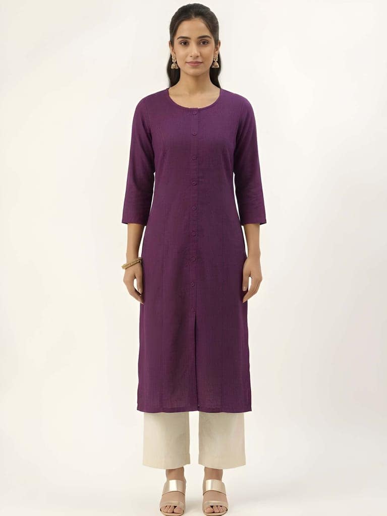 Long Kurti for Women, Stylish Traditional Wear, Elegant Ethnic Fashion Kurta for Office, College, Daily Wear and Special Occasions view 3