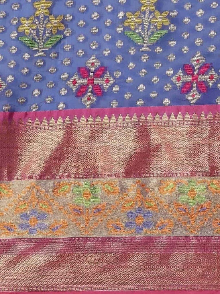 Women's Ikkat Designer Silk Saree With Unstiched Blouse Piece view 6