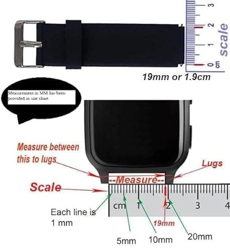 19mm Silicone Strap Band with Metal Black Buckle Compatible with Noise Colorfit Pro 2, Boat Storm Smart Watch & Watches with 19mm Lugs view 4