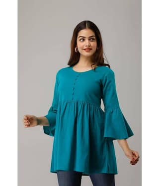 NeshamaKurti Women's Rayon A-Line Top ( Grey )