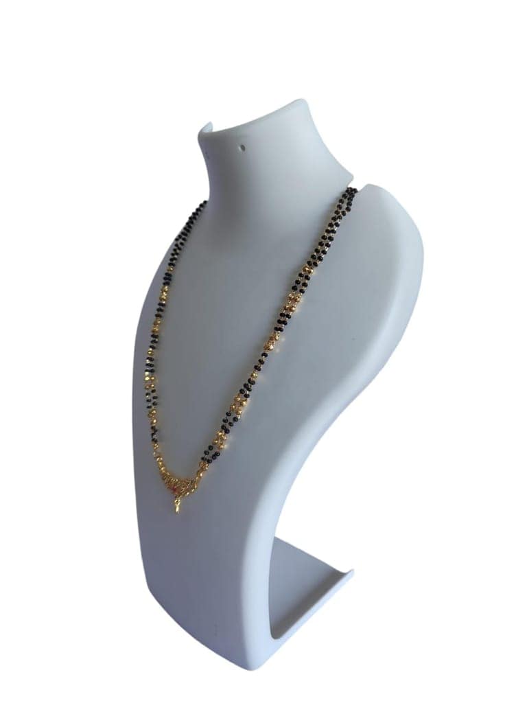 Black Beads Mangalsutra Traditional Indian Gold Plated Wedding Necklace for Women