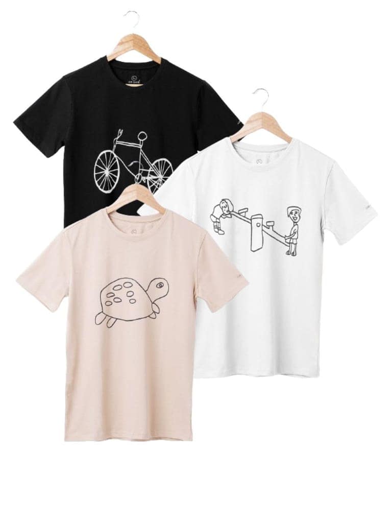AIR GARB Boys Round Neck Printed Cotton T-shirt for 2-3 Years - Pack of 3 (K23-CBL-SW-TB) Multicolour