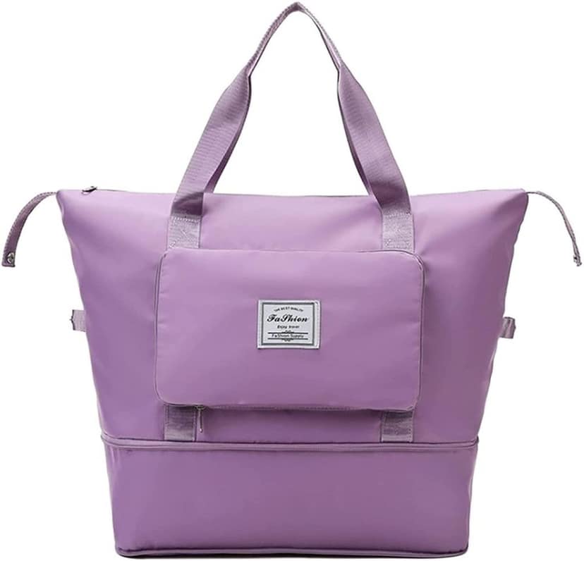 SPARROWFLY Foldable Travel Duffle Bag for Women Lightweight Waterproof Luggage Bag for Travel (40 x 23 x 45cm) (Light Purple)