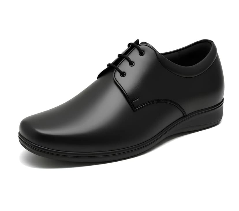 WUGO::Latest Premium Men Formal Shoes | Classic Black Derby Lace-Up Office Wear Footwear | Stylish Comfortable Business Shoes with Durable Sole for Men’s & Boys view 3
