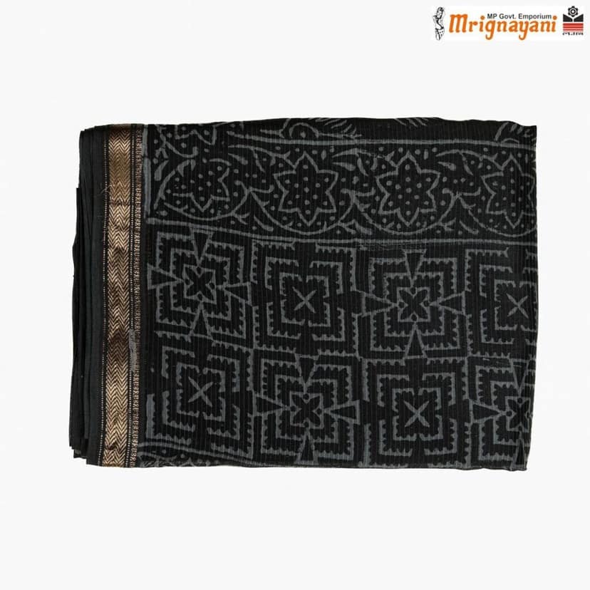 HANDLOOM MAHESHWARI SILK SAREE WITH BLOUSE (SKU - 3I0102030422, SAREE-1062) view 5