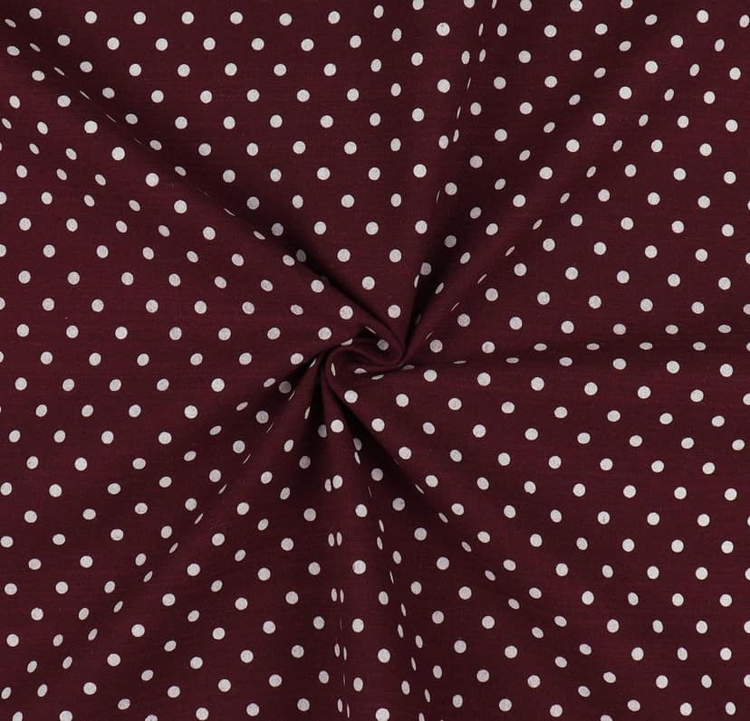 AIRWILL, Cotton Polka Dots Pattern Door - 4x7ft Curtains - (Pack of 2 pcs) - Maroon view 3