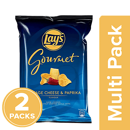 Lays Gourmet Potato Chips - Vintage Cheese & Paprika, 2 x 55 g Multipack