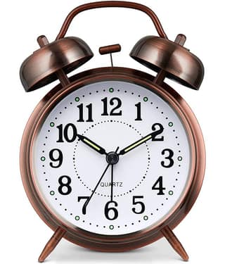 Bhavyta Analog Metal Twin Bell Alarm Clock - Pack of 1
