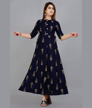 Smien - Yellow Rayon Women's Flared Kurti ( Pack of 1 )