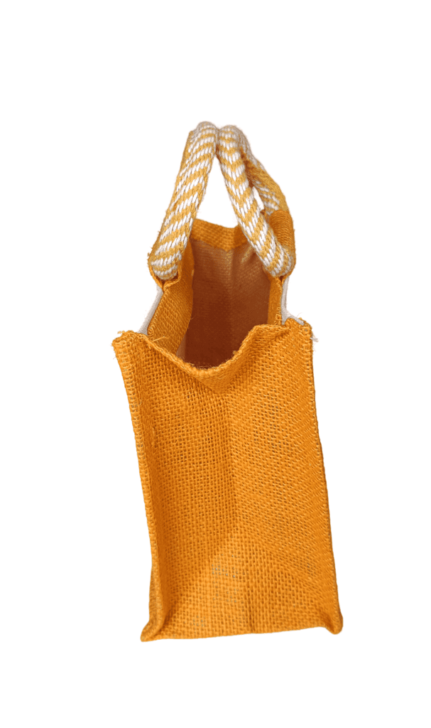 Handmade Jute Bag with Warli Painting - Eco-Friendly and Reusable Bag (Small) view 2