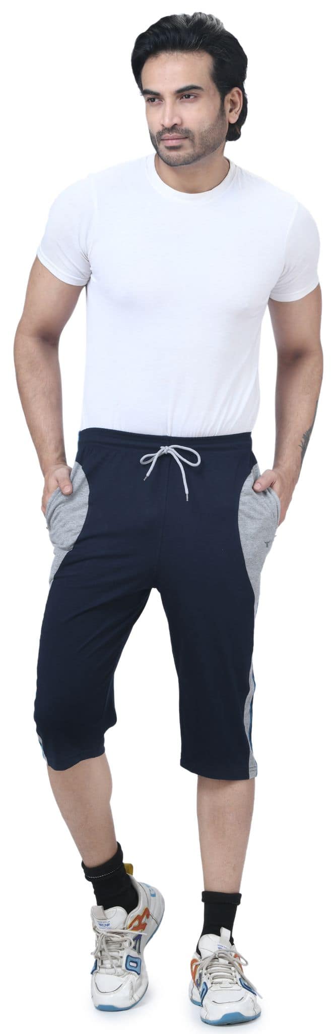 IBulls, Hosiery Cotton Regular Fit Three Quarters/Three Fourths/Three by Fourth /3/4 / Capri for Men- Casual/Sports Wear with Zip Lock Pockets view 5