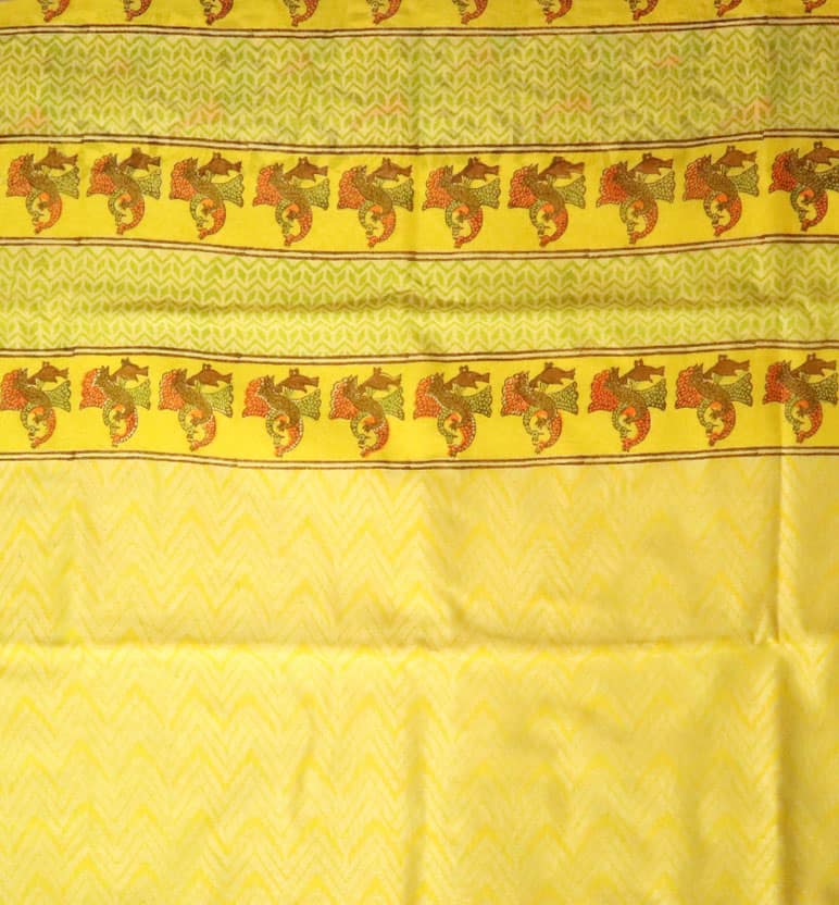 Block print gond art maheshwari saree view 3