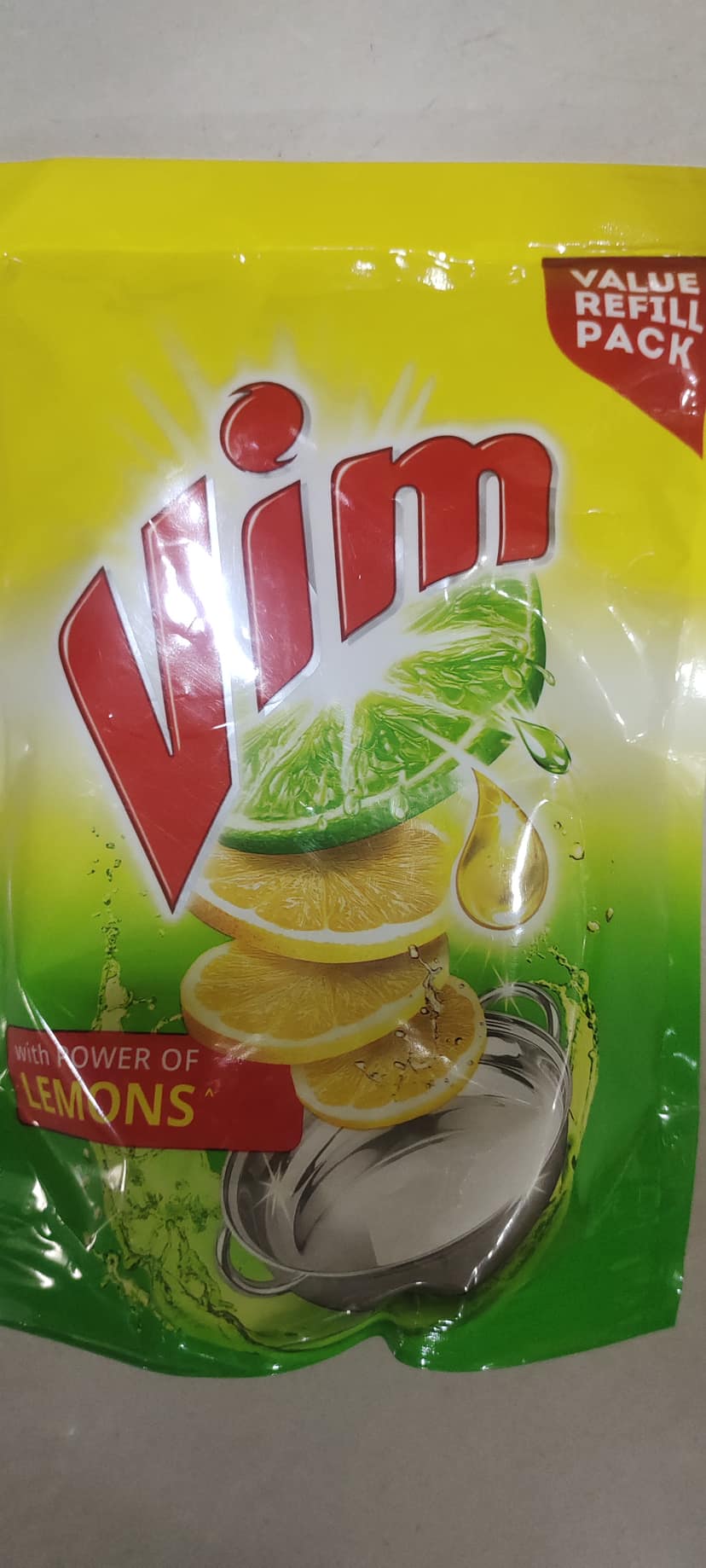 Vim Dishwash Gel Liquid Lemon pouch