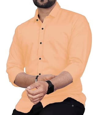 Apektra Cotton Blend Slim Fit Solids Full Sleeves Men's Casual Shirt - Beige ( Pack of 1 )