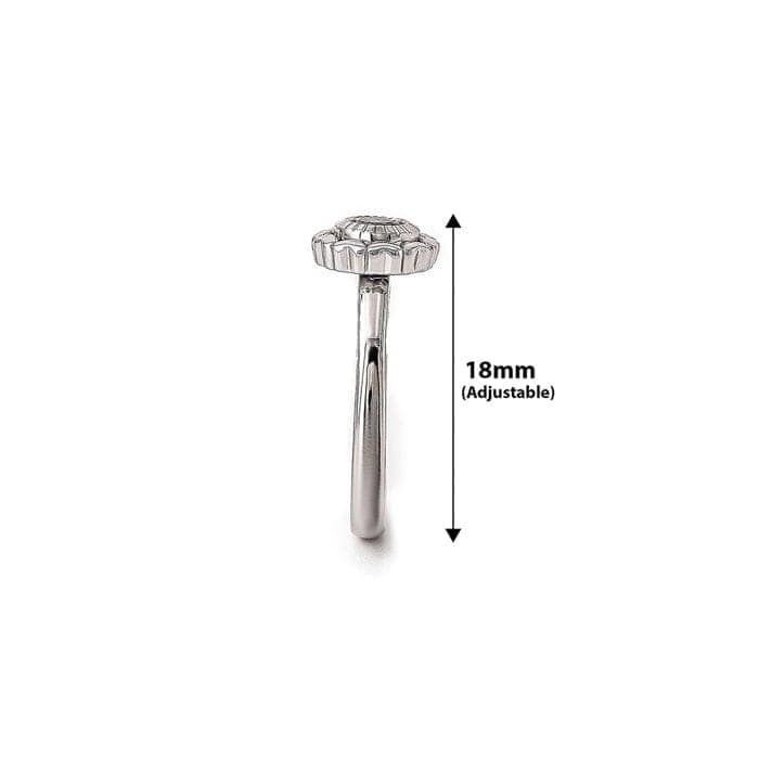 Silver Wheel Of Heart Adjustable Ring (5 in 1 Crystal) view 6