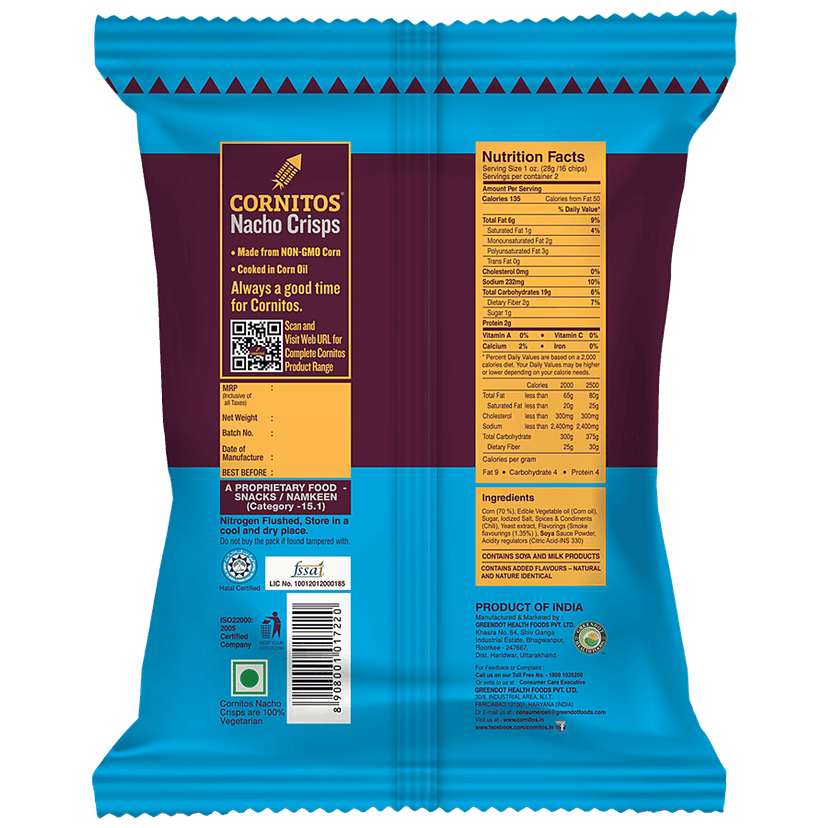 Cornitos Barbeque Nacho Chips, 55 G Pouch view 2