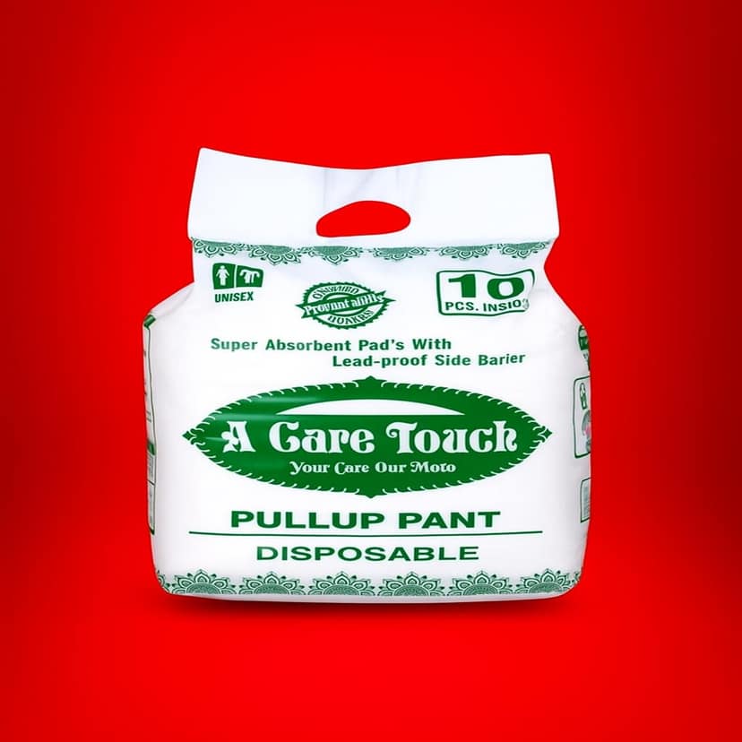 A Care Touch Adult Diaper Pullups Pant Large - Excel (L-XL) - 10 Count (Large) with odour lock and Anti-Bacterial Absorbent Core- Waist Size (78.75x119.40 CM / 31-47 inches).