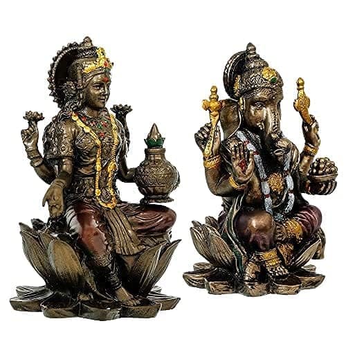 Patwari Arts Laxmi and Ganesh Ji Murti for Pooja Room, Murti for Home Puja, laxmi Ganesh Idol Murti for Puja/Pooja Room, Bronze God Idols, Good Luck Idols(3 Inch). view 2