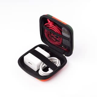 Denim Multi Purpose Tech Organizer for Charger/Earphone/Pen Drives/Cables - Box Shape Denim Multi Purpose Tech Organizer for Charger/Earphone/Pen Drives/Cables - Box Shape - BLACK