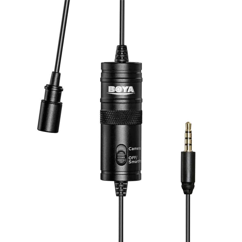 Boya ByM1 Auxiliary Omnidirectional Lavalier Condenser Microphone with 20ft Audio Cable (Black) view 2