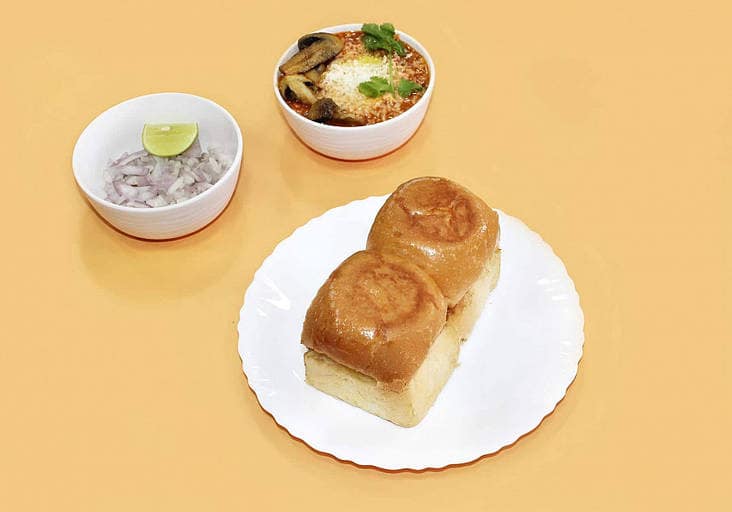 Cheese Mushroom Pav Bhaji