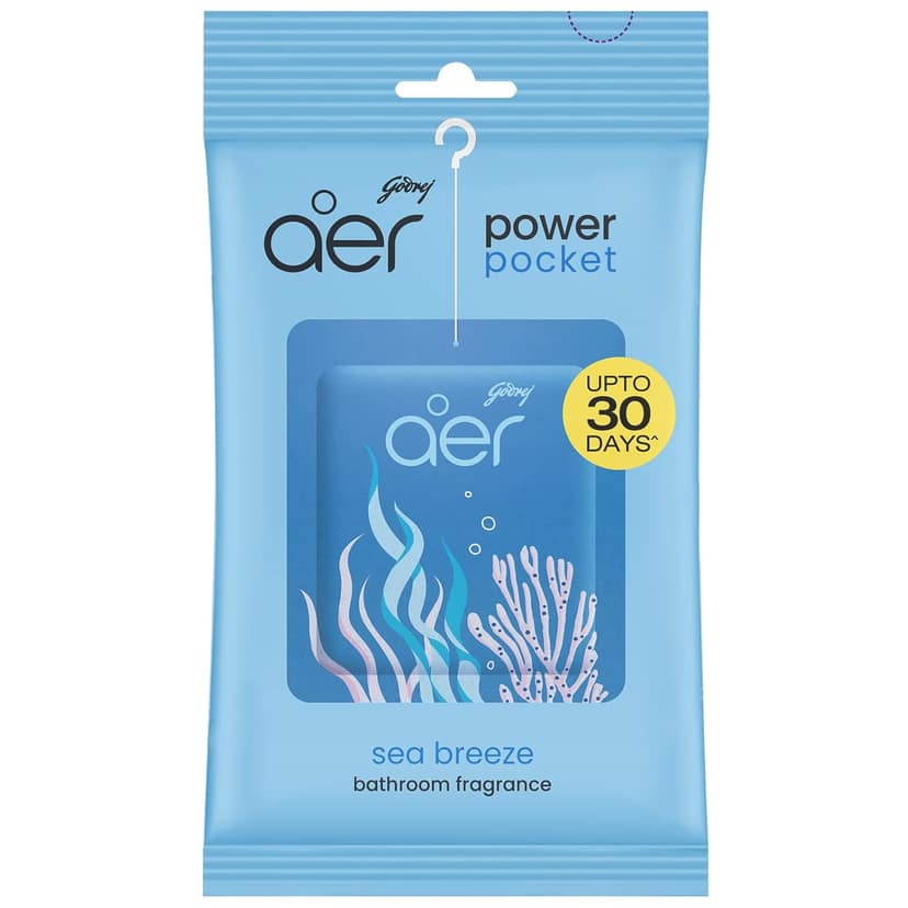 Godrej Aer Power Pocket, Bathroom Freshener Sea Breeze (10G)