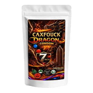 Caxfouck Penis Extender Dragon Silicone Condom Chocolate Flavour 7 to 8 Inch Reusable Condom for Extra Time & Pleasure (Pack of 1)