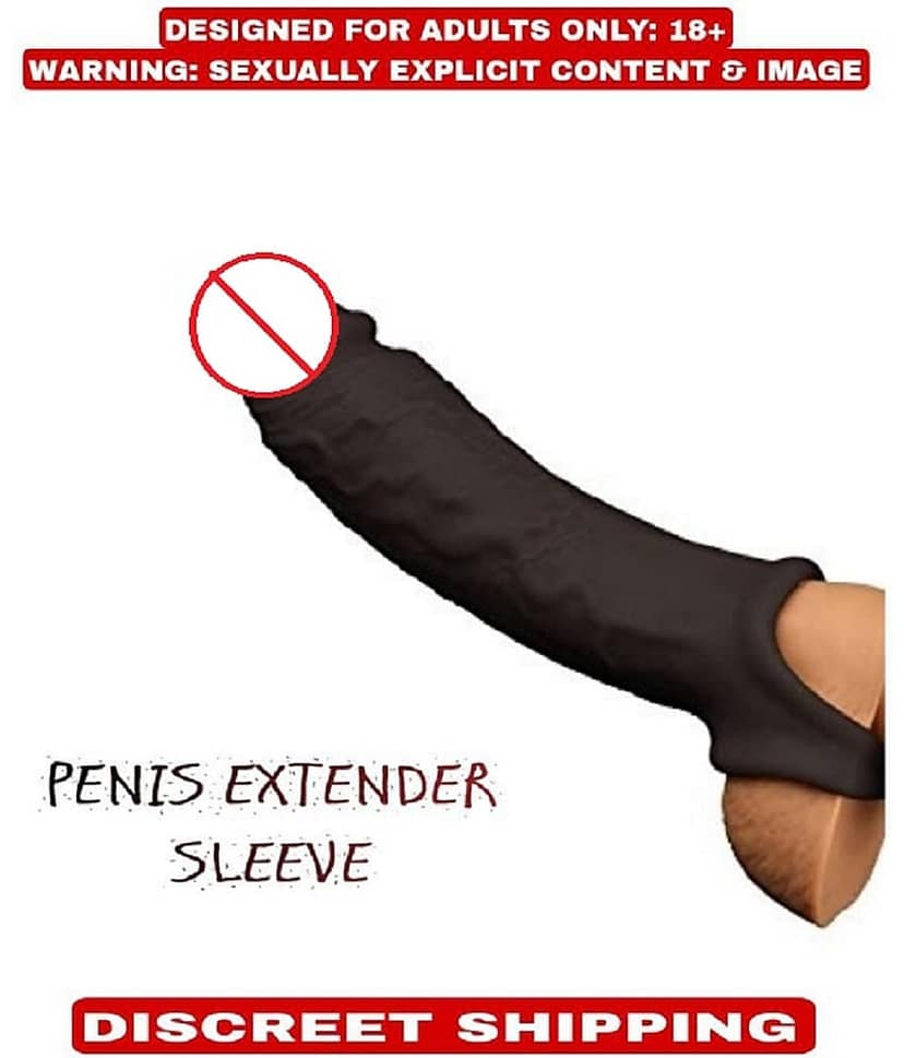 Extra Large Penis Extender Sleeve, Black for Men view 2