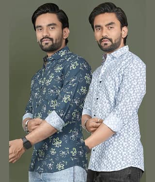 ADWYN PETER 100% Cotton Regular Fit Printed Full Sleeves Men's Casual Shirt - Multicolor 14 ( Pack of 1 )