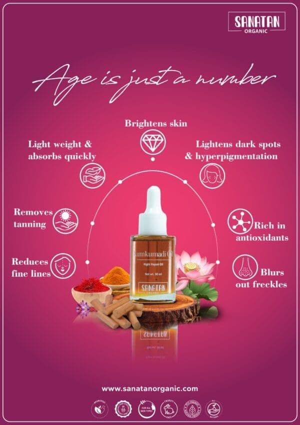 Sanatan Organic Kumkumadi Oil 30ml view 4