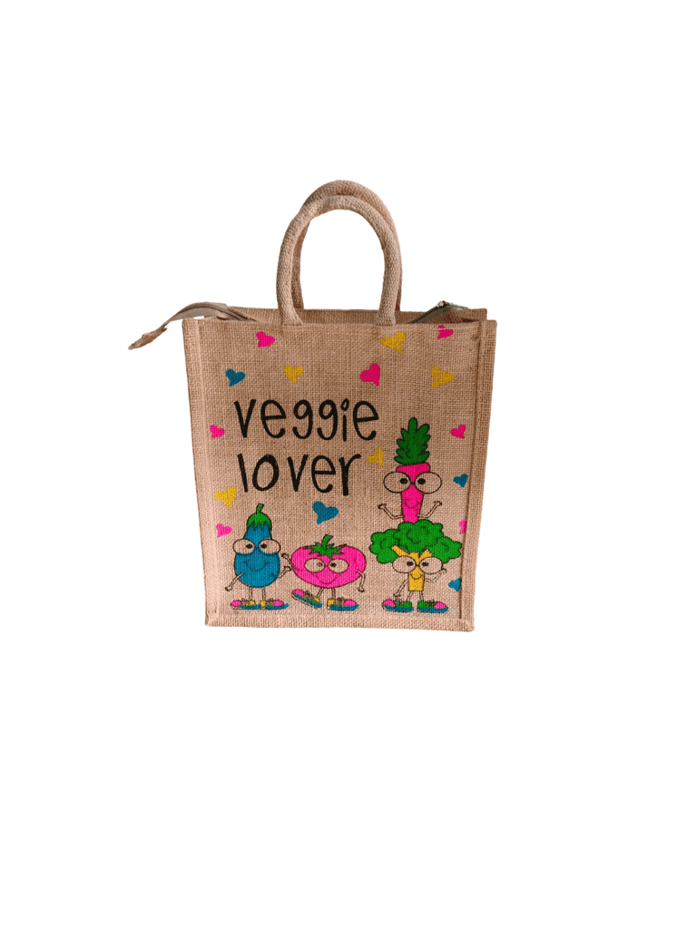 Veggie Lover Jute Lunch Bag