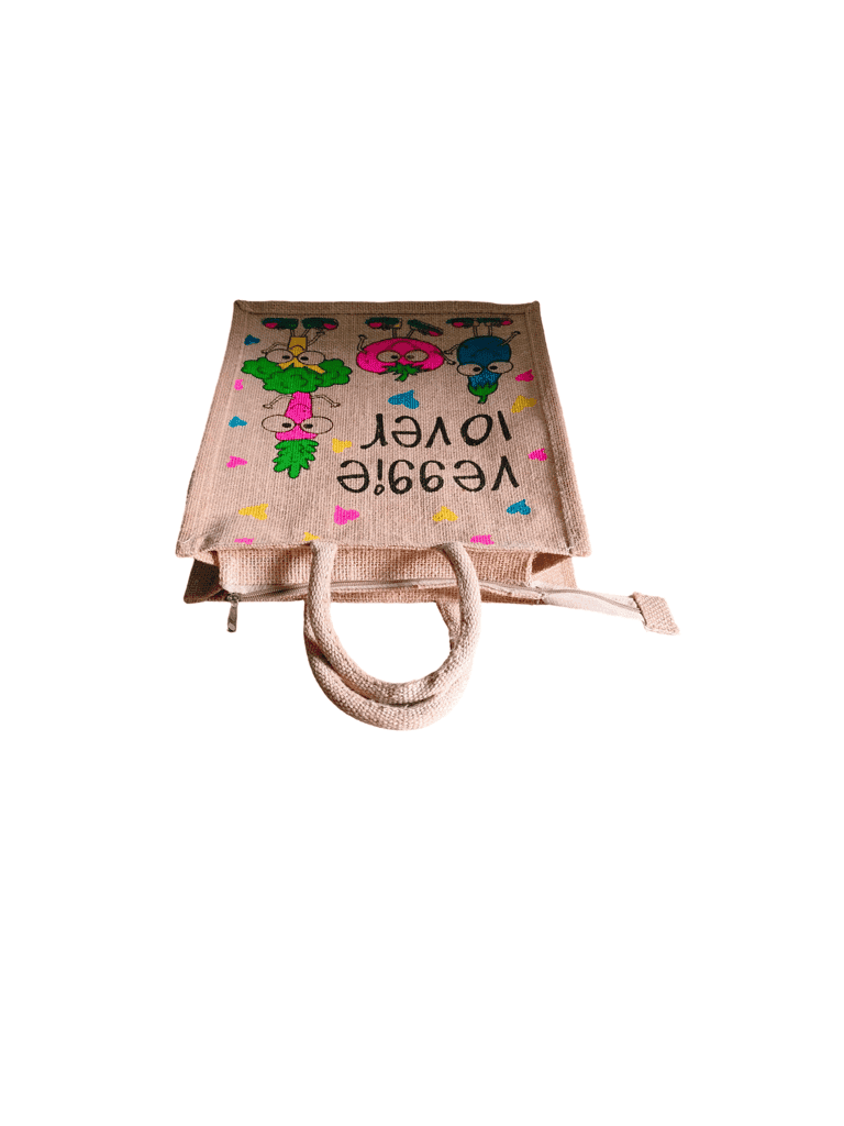 Veggie Lover Jute Lunch Bag view 3