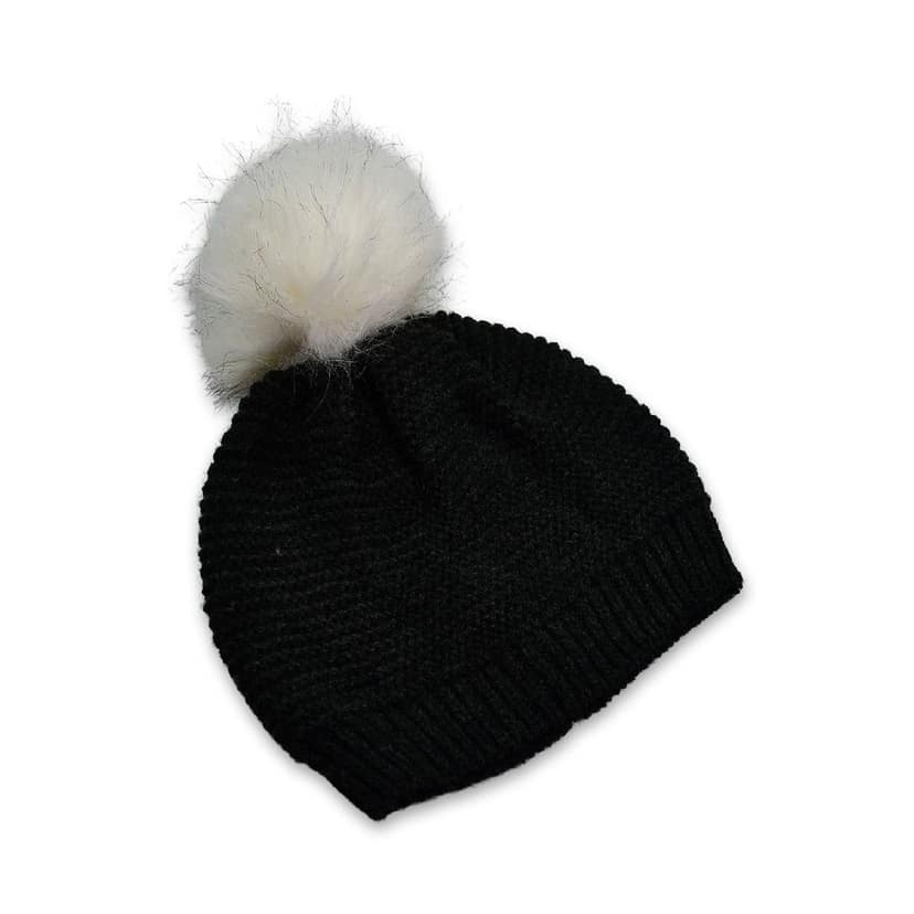 Men's and Women's Skull Slouchy Winter Woolen Knitted Black Inside Fur Beanie Cap. view 4