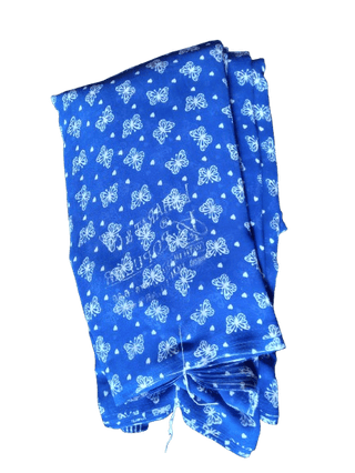 Blue Butterfly Georgette Saree With Blouse Piece