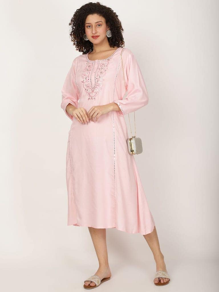 Ethnic Motifs Embroidered Straight Kurta view 3