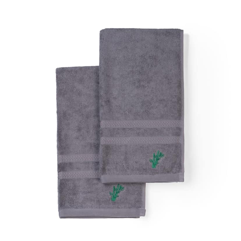 Feather & Spun Bamboo Cotton Hand Towel | Lavender Fragrance | Oeko-TEX® Standard 100 | Anti Microbial | Fade Resistant | Double Needle Stitch | 600 GSM - 40 cms x 71 cms (Pack of 2) view 2