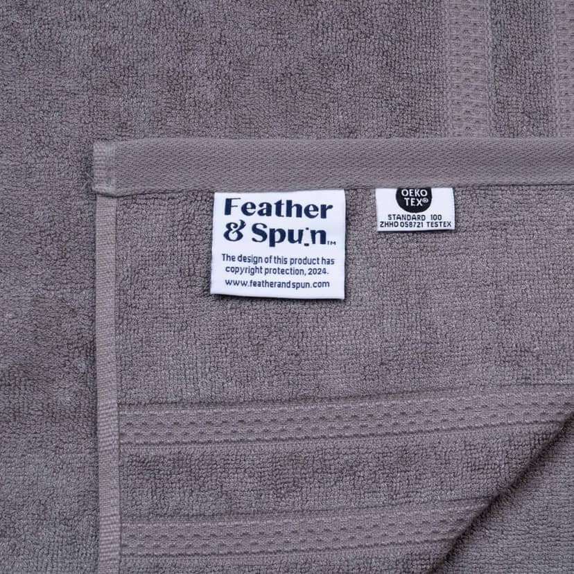 Feather & Spun Bamboo Cotton Hand Towel | Lavender Fragrance | Oeko-TEX® Standard 100 | Anti Microbial | Fade Resistant | Double Needle Stitch | 600 GSM - 40 cms x 71 cms (Pack of 2) view 3